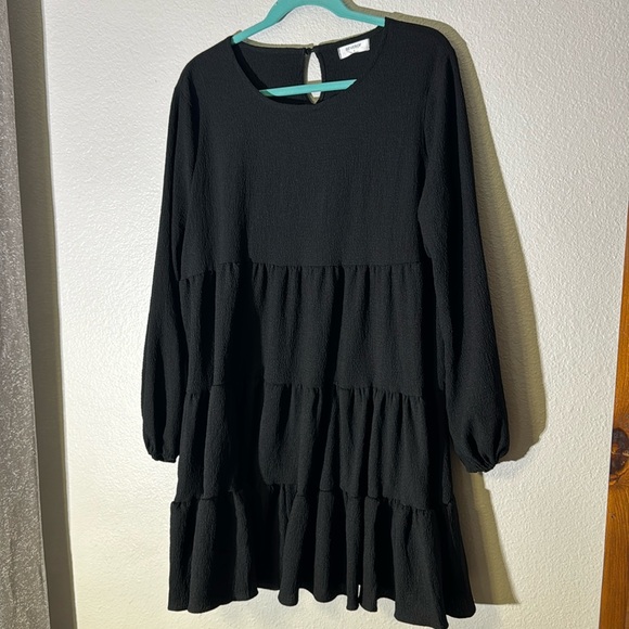 Black Ruffled Dress - Picture 1 of 7
